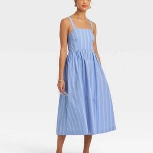 Women's Sleeveless Sundress - A New Day™ Blue Striped S